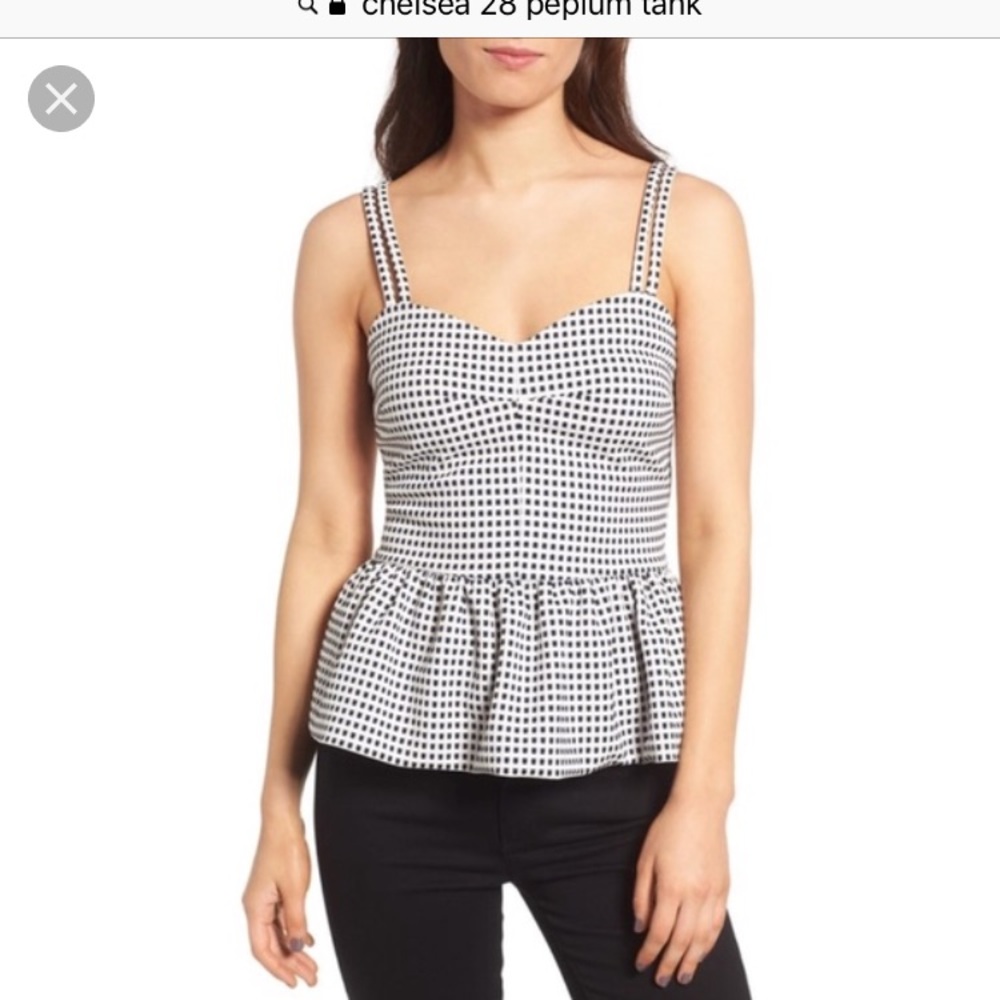 Peplum checked tank